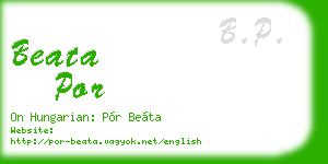 beata por business card