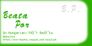 beata por business card